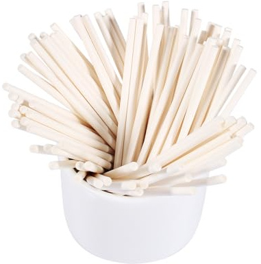 Domary PALOS DE COLORES 100PCS PARA HACER DULCES DECORACIÓN DE TORTAS (Blanca)