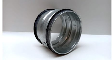Manicotto maschio maschio in Lamiera Acciaio zincata con Guarnizione di tenuta - Raccordo tubo aspirazione e ventilazione - Diametro 250mm