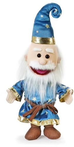 Wizard von Silly Puppets | 40 cm Handpuppe für Kinder | Mit Beweglichem Mund Und Armen | Abnehmbare Handwaschbare Kleidung