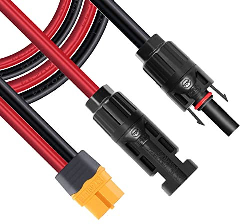 ZkeeShop Solarladekabel Solarstecker auf XT60 Adapter Stecker Anschluss von Solarpanel 12AWG Kabel Kompatibel für Ecoflow DELTA River Max Pro Mini Bluetti Solargenerator Powerstation 60CM