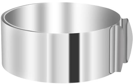 Intirilife Anello regolabile in acciaio inox a forma di torta in argento - 16 x 6 cm - L'aiutante in cucina ideale per i panettieri professionisti e per gli hobbisti