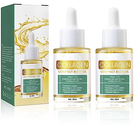 Olio per la Pelle Rassodante,Collagen Lifting Body Oil,Olio per il Corpo Lifting al Collagene,Cura del Corpo Sicura, Naturale ed Efficace(2Pcs)