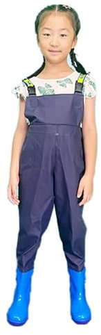 Wansiman Kind Angelhose mit Watstiefel,Wathose mit Brusthöhe,Angeln Teichhose mit Stiefeln,wasserdicht,atmungsaktiv,Unisex,für Bauernhöfe,Gärten,Arbeiten im Schlamm,Fliegenfischen,Baustellen