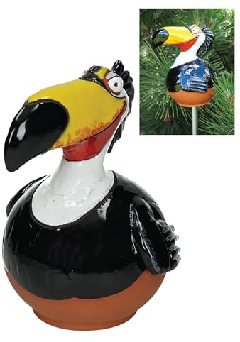 Midene Keramik-Gartendekoration – Tukan-Rasenstecker – Outdoor-Statue – perfekte, einzigartige Geschenke für Gärtner, Frauen, Männer, Hofgeschenke – handgefertigt, frostsicher