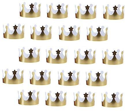 Alasum Party-hüte Zum Geburtstag 20 Stück Party-kronenhut Aus Goldenem Papier Bequemes Material für Jungen und Mädchen Erwachsene