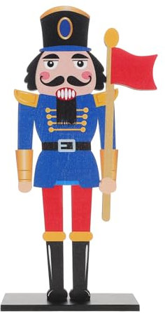 BESTOYARD Traditional Nutcracker Statue Soldier Nutcracker Figures Wooden Decorative Figures