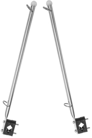 TOYANDONA Ensemble de 2 Mâts de Pavillon en Acier Inoxydable pour Yacht Support de Fixation sur Rail de Mer Accessoires Marins pour Bateau de Plaisance et Voilier
