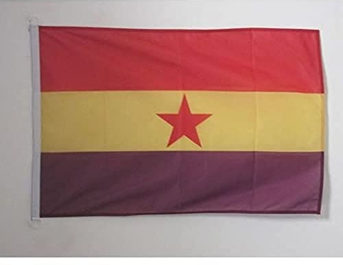 AZ FLAG Bootsflagge Zweite Spanische Republik mit roter stern 90x60 cm | Für außen und Boote Republik Spanien Bootsflagge wetterfest mit doppelten Nähten und verstärkten Kanten mit Kunststoffringe