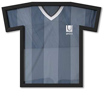 Umbra T-Frame Trikotrahmen - Bilderrahmen für T-Shirts und Fußballtrikots für Erwachsene bis Größe XL, Mittel, Schwarz