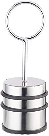 Relaxdays Pack de 4 Topes Puerta y Ventana con Asa, Acero Inoxidable y Goma, Plateado, 20,5 x 7,5 cm