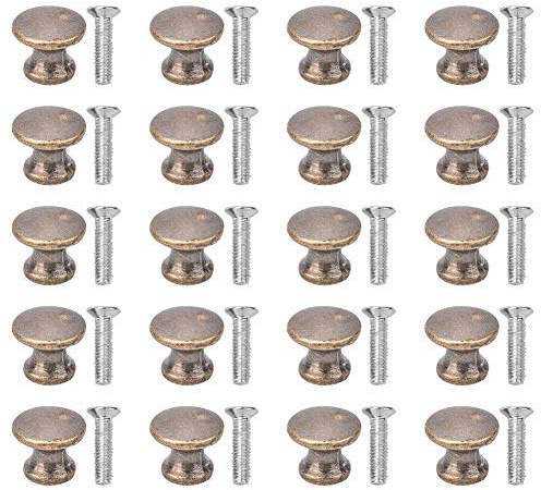 Vintage Mini Schubladenknöpfe 20 Stück Metallgriffe Pilzkopf-Design Einzelloch-Ziehgriffe für Schmuckkästchen Möbelrestaurierung DIY Vintage Möbelgriffe