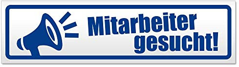 Kiwistar - Autoaufkleber - Mitarbeiter gesucht! Megaphone - Hinweis Aufkleber Sticker für Auto, Kfz, Fahrrad, PKW, LKW