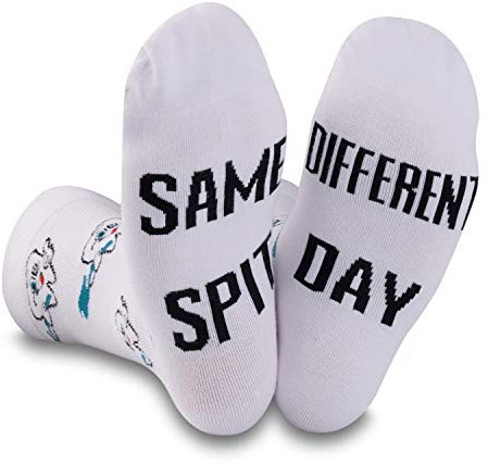 JTOUK Dentist Gift Novelty Socks for Dental School Students Same Spit Different Day Dental Hygienist Gift (Same Spit Different Day)