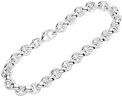 NKlaus armband 925 sterlingsilver 23 cm prestige kedjor män ankare armband massivt 12744, 23 centimeters, Sterlingsilver