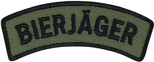 BIERJÄGER - Bundeswehr Geschenk für Männer Spaß Aufnäher bestickt | Army Morale Patch Lustiges Militär Abzeichen Bundesheer Applikation für Jacke/Weste/Uniform | 70x20mm