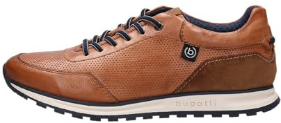 bugatti Herren Low-Top Sneaker, Männer Halbschuhe, Wechselfußbett,Sportschuhe,Freizeitschuhe,Turnschuhe,Laufschuhe,Cognac (6300),45 EU / 10 UK