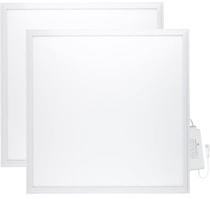 Europalamp – 2 paneles LED 60 x 60 cm, 40 W, blanco frío, 6000 K, 4000 lúmenes, alta luminosidad, adaptación a falsos techos sin modificaciones