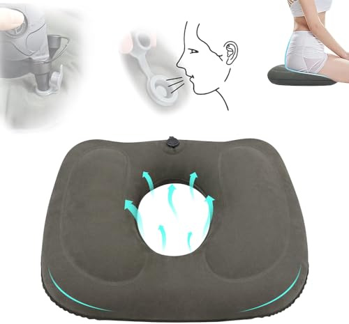 Hojalis Cojín Ortopédico Inflable, Cojín de Asiento de Hemorroides para Hogar, Oficina, Cojín Coxis Inflable con Bomba, Almohada Inflable de Dona, para Embarazo, Dolor en la Rabadilla, Próstata