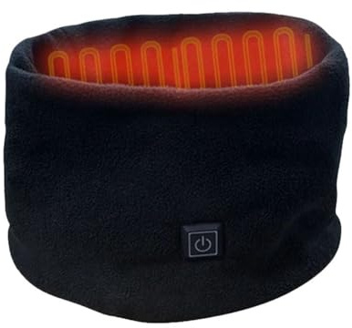Deger Inverno elettrico riscaldato sciarpa collo avvolgere USB ricaricabile scaldacollo 3 velocità regolazione sciarpa in pile per ciclismo sci, Nero , 26x14cm