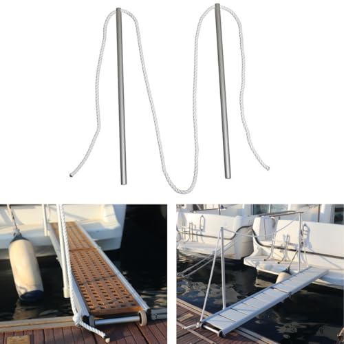 Naomar - Pasamanos de Aluminio, Candelero, Barandilla para Pasarela de Barco con Cabo Blanco de 2 Metros, Ligero, Alta Resistencia