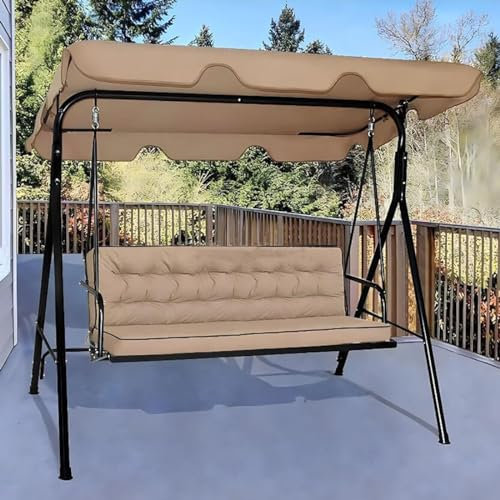 BEOTAY Schaukelsitz Mit Rückenlehne,Sitzkissen Bank Outdoor 55,Wasserdicht Gartenschaukel Bankauflage,4 Verdicken Schaukel Zubehör Outdoor,Für Hinterhof, Terrasse, Rasen,Kaqise