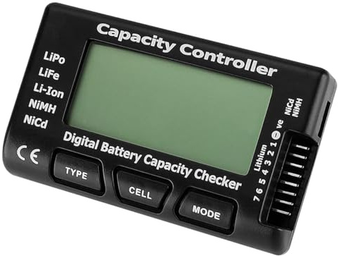 Sarini Battery Indicator, Digital Battery Capacity Tester, Battery Capacity Voltage Tester with LCD for Lipo Life Li-Ion Nimh Battery