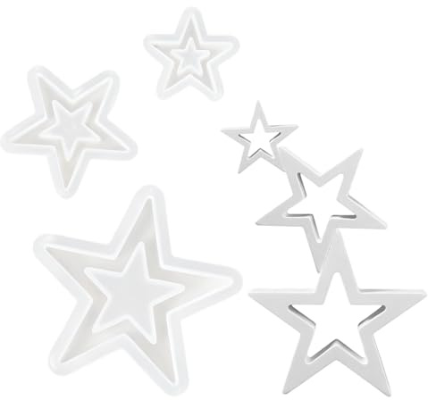 VOPIWOZ Silikonform Weihnachten, 3 Stück Silikonformen Gießformen Sterne, Seifenform Silikon, Kerzenformen zum Gießen, Gips Gießformen Weihnachten, für Weihnachtsdeko, DIY Bastelarbeiten