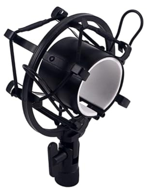 TOYANDONA Supporto Per Microfono a Condensatore Antiurto in Metallo Nero Sa18, Staffa a Ragno Antivibrazione Per Registrazione, Clip Microfono Resistente Per Uso Studio e Streaming