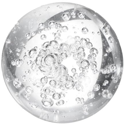 sourcing map 90mm/3.5 Crystal Sphere Ball Bubble Glass Solid Decorative Sphere Crystal Ball Prop Ornament for Feng Shui Divination Fortune Telling Tabletop Fountain Decoration, Clear