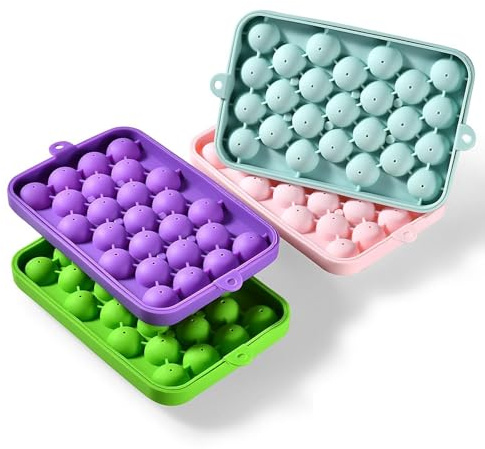 Eiswürfelform kleine runde Eiswürfel-Eisbox, runde Eiswürfelform Stern Silikon (Purple, One Size)