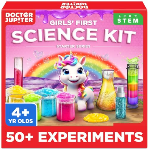 Doctor Jupiter Science Experiments Kit for Girls Ages 4+ | Birthday Gifts, Presents for 4-5-6-7 Years Old Girls | STEM Toys | Chemistry Set | 50+ Experiments Starter Series