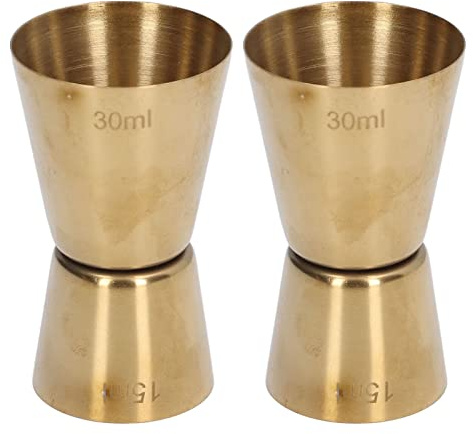 Jigger pour le barman, 2pcs Cocktail en acier inoxydable double face tasse de mesure pour le restaurant pour les barmans à domicile (15 / 30ml)