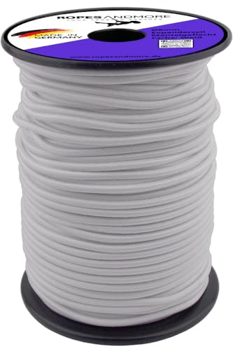 Expanderseil Gummiseil PES Seil Gummileine 6mm Spannseil 10m-50m viele Farben von Ropes and More® (Weiß, 30m (Lfm.) - ohne Spule)
