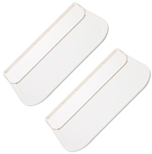 GARVALON 2 pièces Étagères Flottantes Murales Plastique Lot de Tablette Rabattable sans Percage pour Salle de Bain Cuisine Chambre Rangement Pliable Multifonction avec Bords Antidérapants