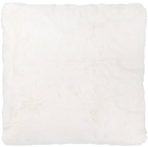 wilko Rabbit Faux Fur Large Cushion, Decorative, Living Room, 1 Piece, White, Faux Fur, Soft Texture, 55 x 55 x 20cm