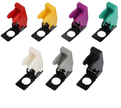 Set di 7 copri interruttori a levetta con protezione anti-lancio, impermeabili, di sicurezza per auto, cruscotto, barca, camion, pannello da 12 mm