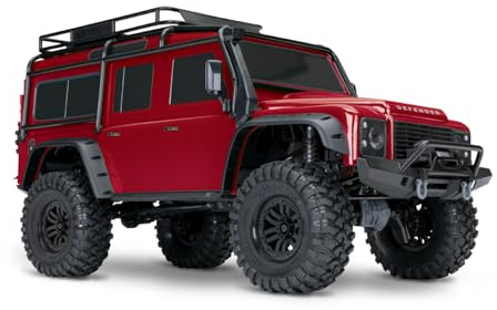 Traxxas TRX-82056-4R Landrover Defender Brushed RC Modellauto Elektro Crawler Allradantrieb (4WD) RTR 2,4GHz, Rot