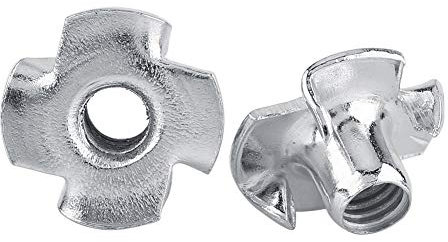 Walfront Ecrous en T à 4 Griffes en Acier Zingué pour Travail du Bois Meubles M3/M4/M5/M6/M8(M3x50pcs)