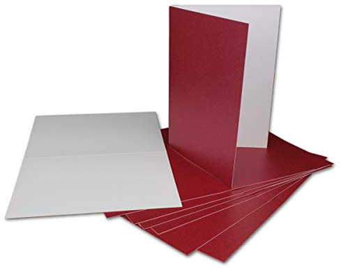 30x Klappkarten blanko mit Umschlag - DIN A6 / C6 Rot matt glänzend - Faltkarten A6 10,5 x 14,7 cm mit Briefumschläge C6 11,5 x 16 cm - Karten Umschlag Set von Glüxx Agent