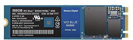 Western Digital WD Blue SN500 SSD NVMe, M.2, Velocidad de Lectura de hasta 1700 MB/s, 500 GB