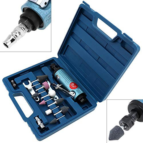 TuToy 14Pcs Pneumatic Tools Air Compressor Die Grinder Grinding Polish Stone Kit 1/4 Air Grinder Mill Engraving Tools Kit