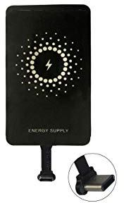 MyMAX Magischer Tag Typ C 1300mA Superschneller Qi Wireless Ladeempfänger und Adapter kompatibel mit Google Pixel, Samsung, Huawei, LG, Sony, Motorola, Nokia, und anderen USB-C-Geräten (kurze Version)