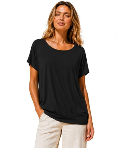 Van Der Rich ® - T-Shirt mit offenem Rücken - Damen (Schwarz-B, XL)