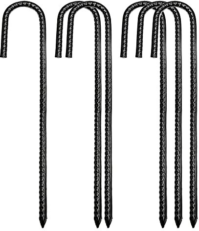 Bodenanker, Zeltheringe stabile Erdanker Landschaft Bodenpfähle J-Haken Bodenanker Trampolin Garten Metallspieß mit Meißelspitze für Überdachungen, Zelte und Schaukeln 30.5CM