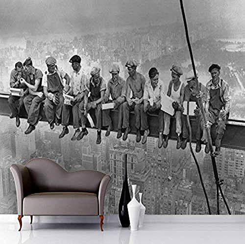 ZZXIAO Papel tapiz 3D Almuerzo encima de un rascacielos Mural Papel tapiz Papel tapiz 3D Mural grande Papel tapiz de papel Decoración Fotomural sala Pared Pintado Papel tapiz no tejido-430cm×300cm