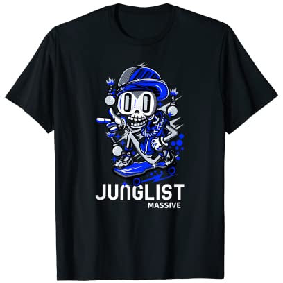 Junglist Drum and Bass DnB Skelett DJ T-Shirt