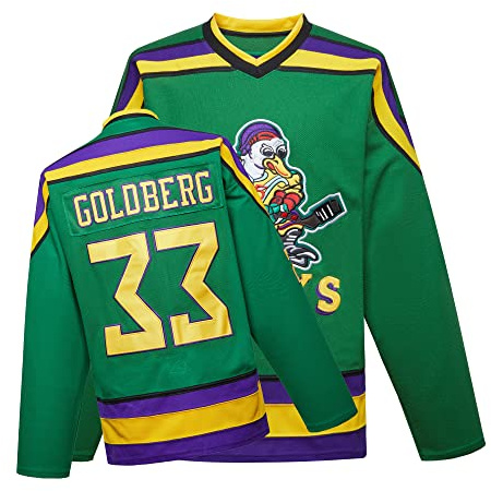 TRIVINKIN Mighty Ducks Movie - Maglia da Hockey su Ghiaccio, Taglia S-XXL Greg Goldberg #33, Taglia Adulta, Abbigliamento Hip Hop Anni '90, Taglia M