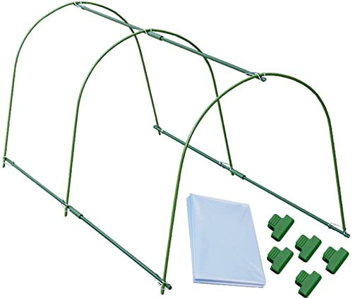 GZGLZDQ Folientunnel Gewächshaus mit Stabilem Stahlrahmen & UV-beständiger, Verstärkter, Transparenter PE-Abdeckung Hochbeet Abdeckung, Kleines Frühbeet Gewächshaus für Garten, Balkon, Hinterhof