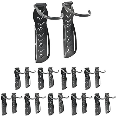 Relaxdays 4 x Fahrrad Wandhalter, Garage o. Keller, Radhaken, Zum Aufhängen an der Wand, Traglast max. 25 kg pro Haken, schwarz