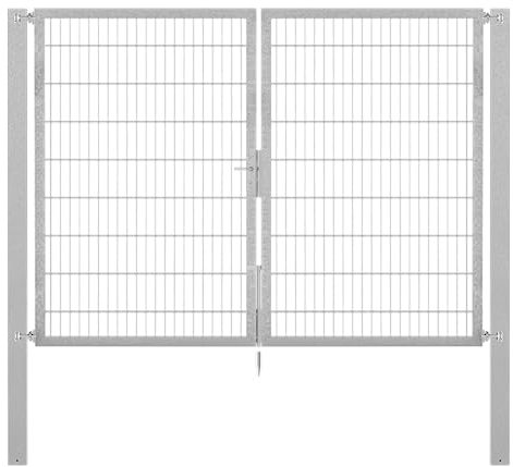Alberts 636593 Doppeltor Flexo Plus mit Zubehör | verschiedene Breiten und Höhen | Pfostenstärke 100 x 100 mm | feuerverzinkt | Breite 250 cm | Höhe 180 cm